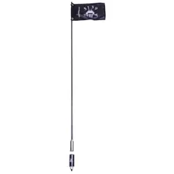 One (Single) 5150 Whips NO LED Day Time Whip W/ Black Flag & Magnetic Quick Release Base - 3' Length - *MADE IN USA*