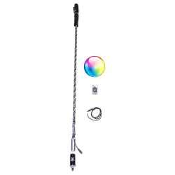 5150 Whips - One (Single) 5150 Brand LED Whip w/ Wireless RF Remote Control | Includes Black 5150 Safety Flag - 2' Length - Image 1