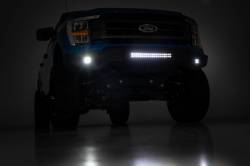 Rough Country - ROUGH COUNTRY HIGH CLEARANCE FRONT BUMPER LED LIGHTS & SKID PLATE | FORD F-150 (21-22) - Image 1