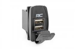 ROUGH COUNTRY USB SWITCH INSERT 2X1 WITH LOGO | BLUE BACK LIGHT