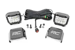 ROUGH COUNTRY CHROME SERIES LED LIGHT PAIR 3 INCH | WIDE ANGLE OSRAM