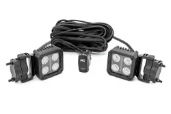 ROUGH COUNTRY LED LIGHT PAIR 2 INCH SQUARE | FLOOD | SWIVEL MOUNT