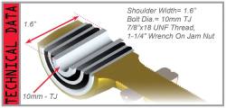 TeraFlex - TeraFlex Jeep Wrangler TJ Track Bar Left Hand Thread Joint with Rubber End    -4112221 - Image 2