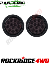 Pandemic - Universal 4" RED or CLEAR or Smoked LENSE LED TAIL LIGHTS - Includes 2 lights with SUPER BRIGHT red LED's, and Rubber Grommet Flanges - DOT APPROVED STOP / TURN /TAIL LIGHTS - Image 4