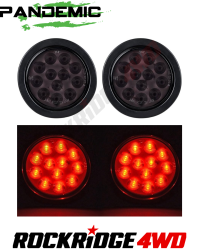 Pandemic - Universal 4" RED or CLEAR or Smoked LENSE LED TAIL LIGHTS - Includes 2 lights with SUPER BRIGHT red LED's, and Rubber Grommet Flanges - DOT APPROVED STOP / TURN /TAIL LIGHTS - Image 5
